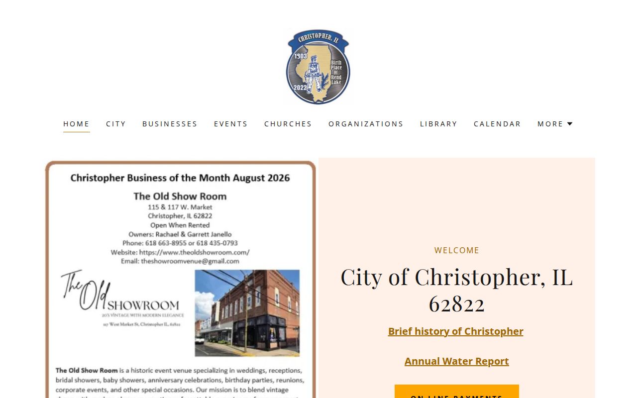 Franklin County Christopher city contact page for police records and FOIA requests