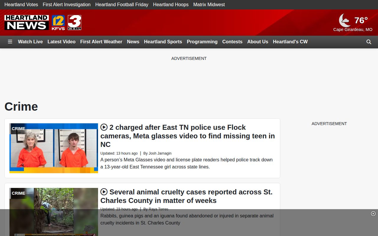 Franklin County, Illinois KFVS12 regional crime news category
